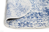 Evoke Horizon White Navy Transitional Round Rug