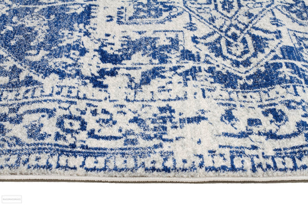 Evoke Horizon White Navy Transitional Rug