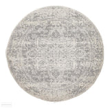 Evoke Dream White Silver Transitional Round Rug