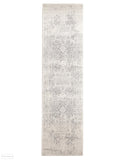 Evoke Dream White Silver Transitional Rug - 300x80cm