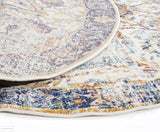 Evoke Peacock Ivory Transitional Round Rug