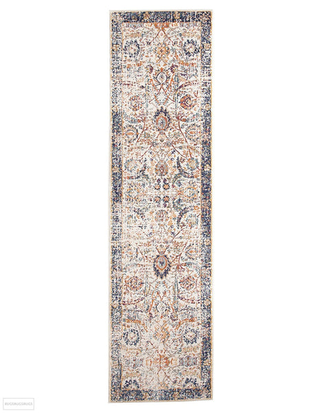 Evoke Peacock Ivory Transitional Rug - 300x80cm