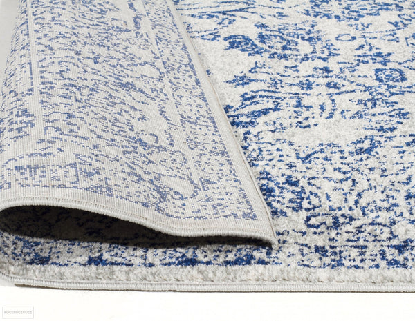 Evoke Frost Blue Transitional Runner Rug