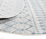 Evoke Slate White Transitional Round Rug