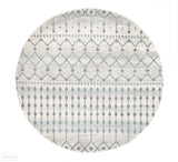 Evoke Slate White Transitional Round Rug