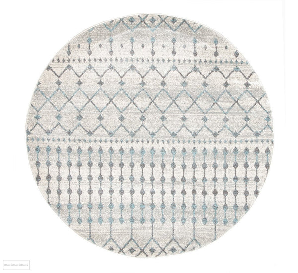 Evoke Slate White Transitional Round Rug