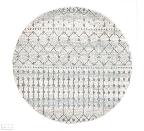 Evoke Slate White Transitional Round Rug
