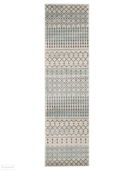 Evoke Slate White Transitional Runner Rug