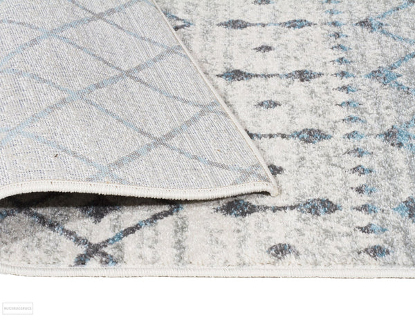 Evoke Slate White Transitional Runner Rug