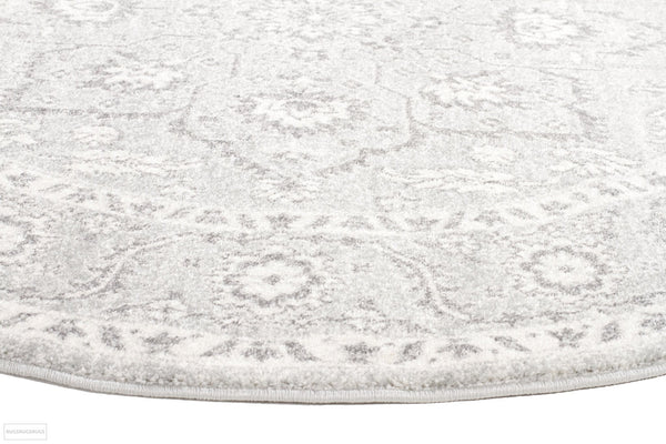 Evoke Silver Flower Transitional Round Rug