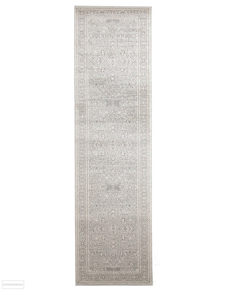 Evoke Silver Flower Transitional Runner Rug