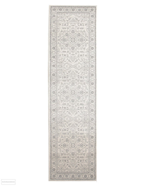 Evoke Winter White Transitional Rug - 300x80cm