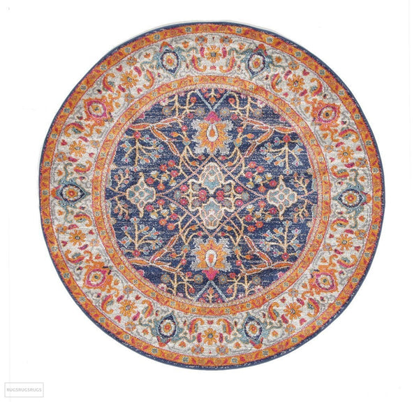 Evoke Splash Multi Transitional Round Rug