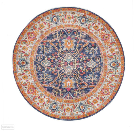 Evoke Splash Multi Transitional Round Rug