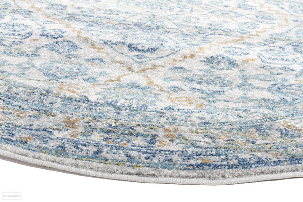 Evoke Duality Silver Transitional Round Rug