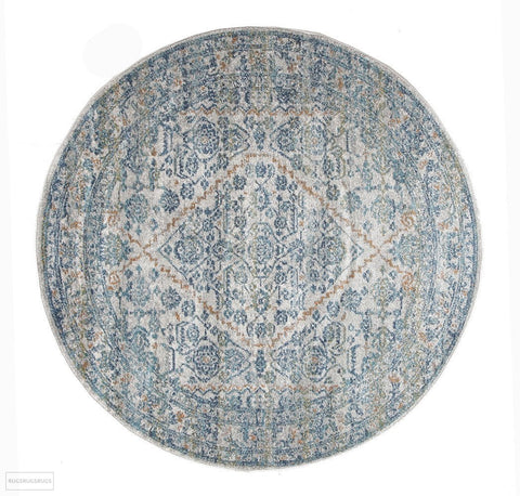 Evoke Duality Silver Transitional Round Rug