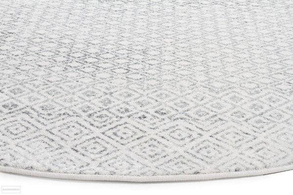 Evoke Diamond Grey Transitional Round Rug
