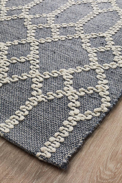 Krisha Tribal Trellis Rug Rustic Blue - Modern