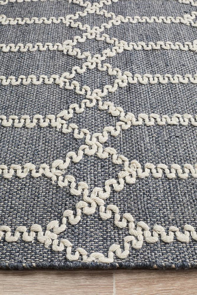 Krisha Tribal Trellis Rug Rustic Blue - Modern