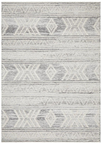 Esha Woven Tribal Rug Silver Grey - Modern