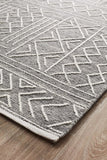 Arya Stitch Woven Rug Silver Grey - Modern