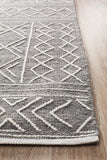 Arya Stitch Woven Rug Silver Grey - Modern