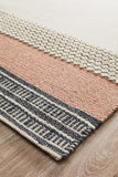 Esha Textured Woven Rug White Peach - Modern