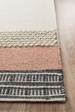 Esha Textured Woven Rug White Peach - Modern