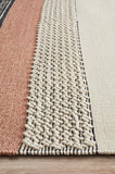 Esha Textured Woven Rug White Peach - Modern