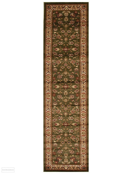 Istanbul Collection Traditional Floral Pattern Green Rug - 300x80cm