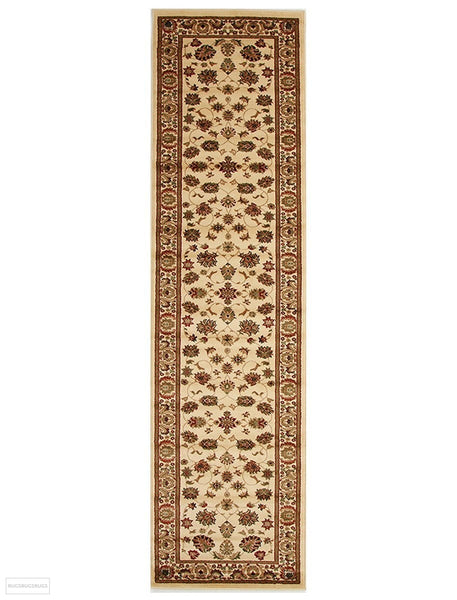 Istanbul Traditional Floral Pattern Runner Rug Ivory