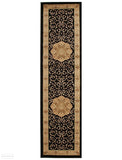 Istanbul Medallion Classic Pattern Runner Rug Black