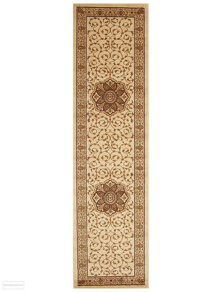 Istanbul Collection Medallion Classic Pattern Ivory Rug - 300x80cm