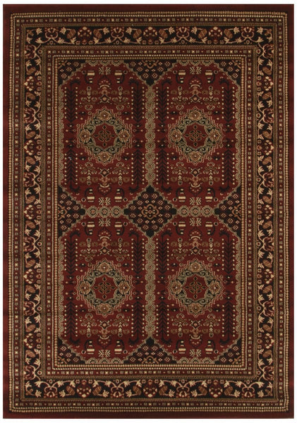 Istanbul Collection Traditional Afghan Design Burgundy Red Rug - 170x120cm