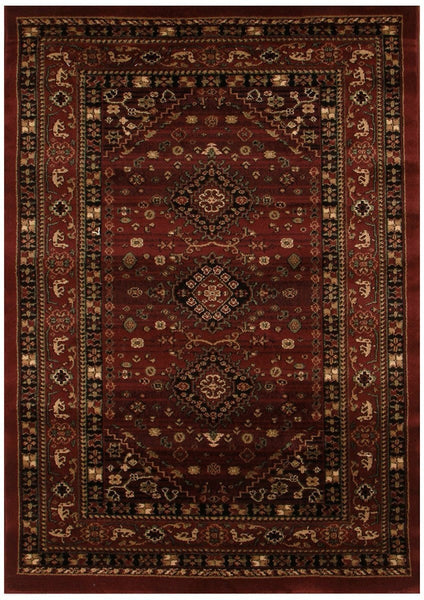 Istanbul Collection Traditional Shiraz Design Burgundy Red Rug - 170x120cm