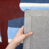 Funky Striped Kids Rug Blue and Burgundy - Kids