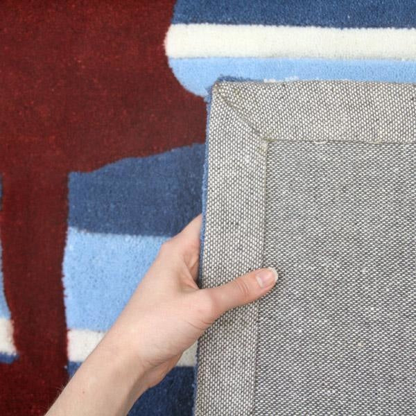 Funky Striped Kids Rug Blue and Burgundy - Kids