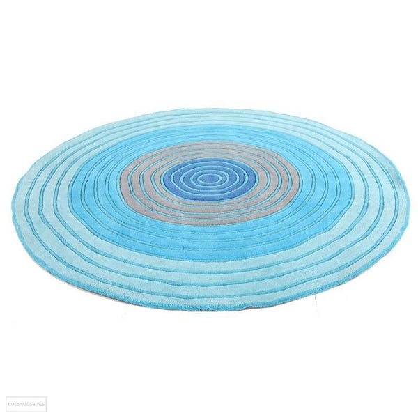 Ripple Blue Round Rug - Kids