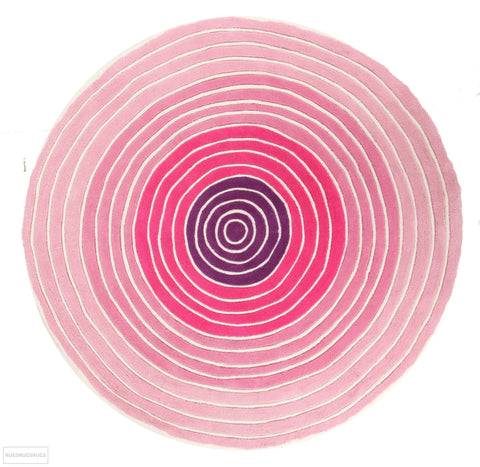 Ripple Pink Round Rug - Kids