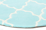 Kids Trellis Design Round Rug Soft Blue - Kids