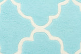 Kids Trellis Design Round Rug Soft Blue - Kids