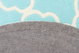 Kids Trellis Design Round Rug Soft Blue - Kids