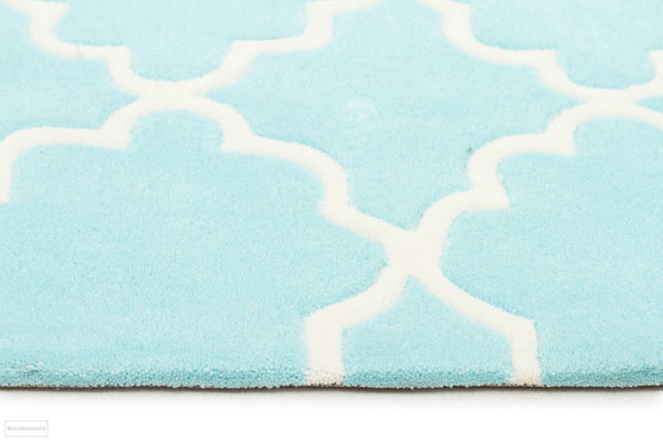 Kids Trellis Design Rug Soft Blue - Kids