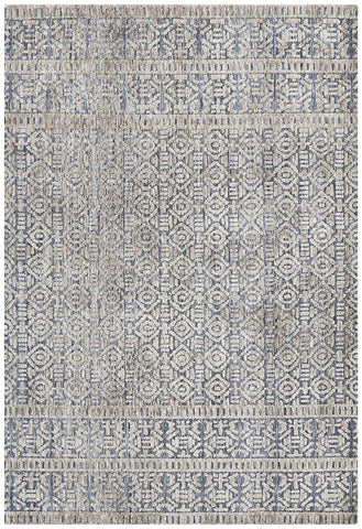 Levi Miriam Navy Grey Rug - MODERN