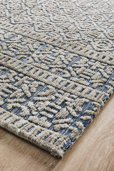 Levi Miriam Navy Grey Rug - MODERN