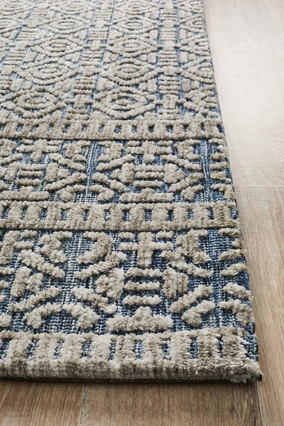 Levi Miriam Navy Grey Rug - MODERN