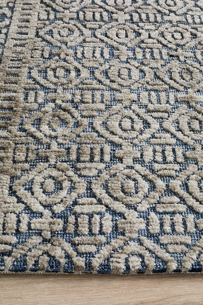 Levi Miriam Navy Grey Rug - MODERN
