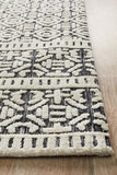 Levi Adonis Ivory Black Rug - MODERN