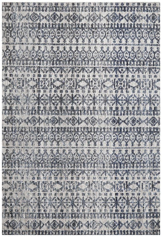 Levi Tara Navy Grey Rug - MODERN