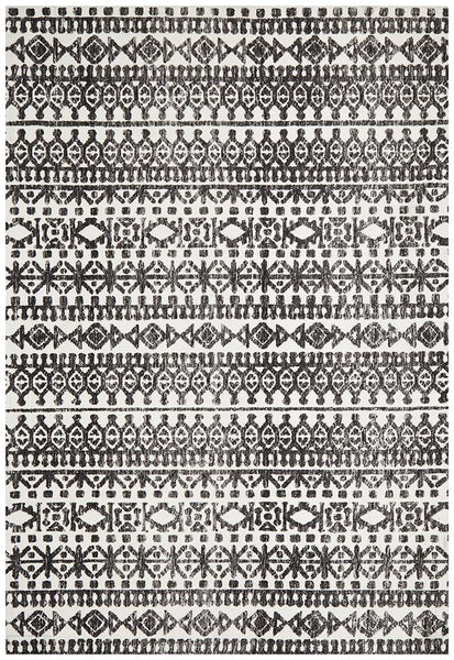 Levi Yasmin Ivory Black Rug - MODERN